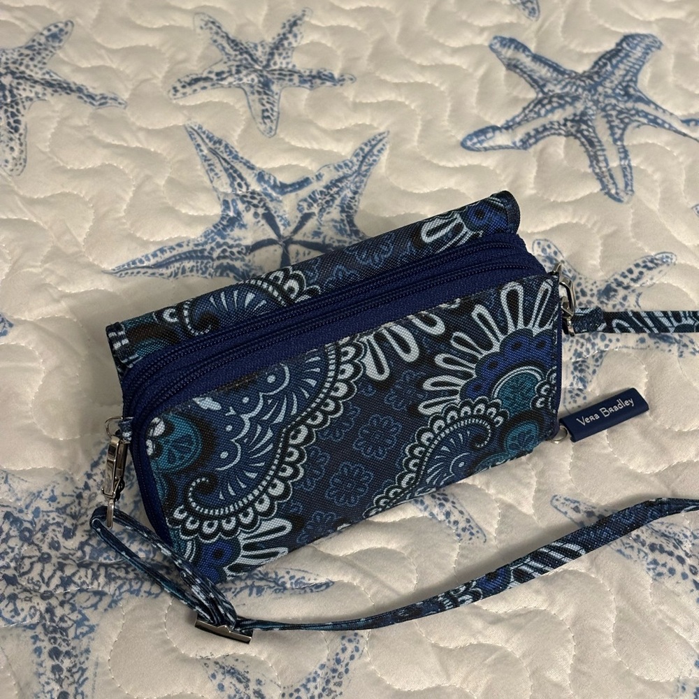 Vera Bradley Blue Paisley Patterned Women's Cross Body Bag